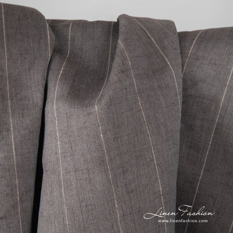 Wide linen cotton fabric in brown grey.