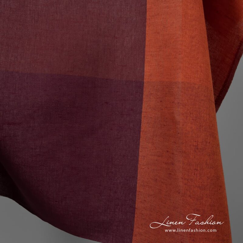 Checked wide linen cotton fabric.