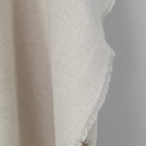 Wide linen cotton fabric natural and white mix edge
