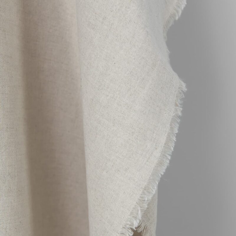 Wide linen cotton fabric natural and white mix edge