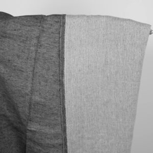 Tkanina lniano-bawełniana czarno-biała satynowa dwustronna