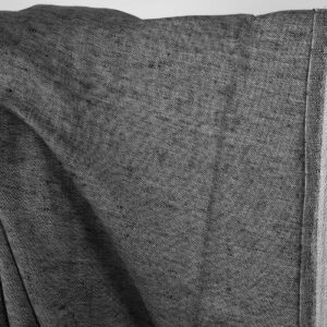 Tkanina lniano-bawełniana czarno-biała satynowa dwustronna