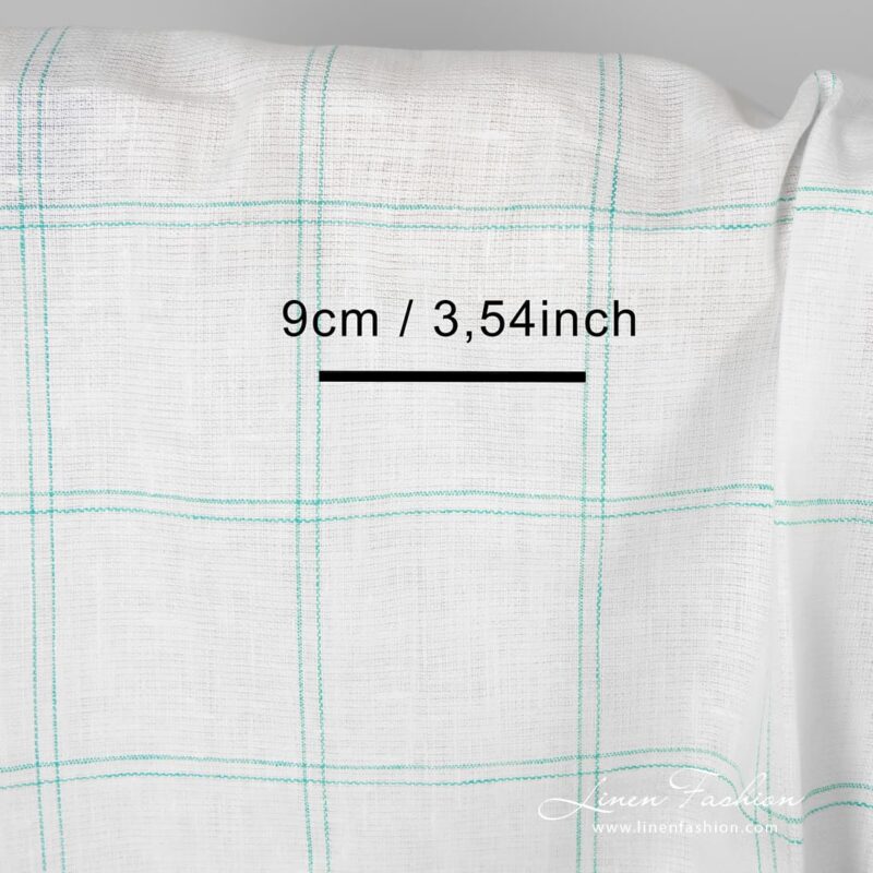Checked 100% linen fabric.