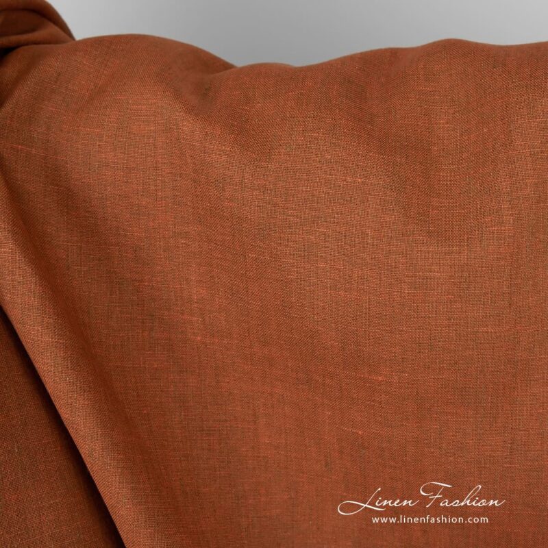 Orange linen fabric