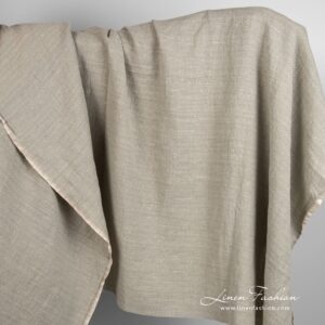 Linen cotton yellow grey fabric