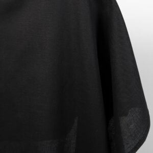 Linen cotton fabric black colour close up detail