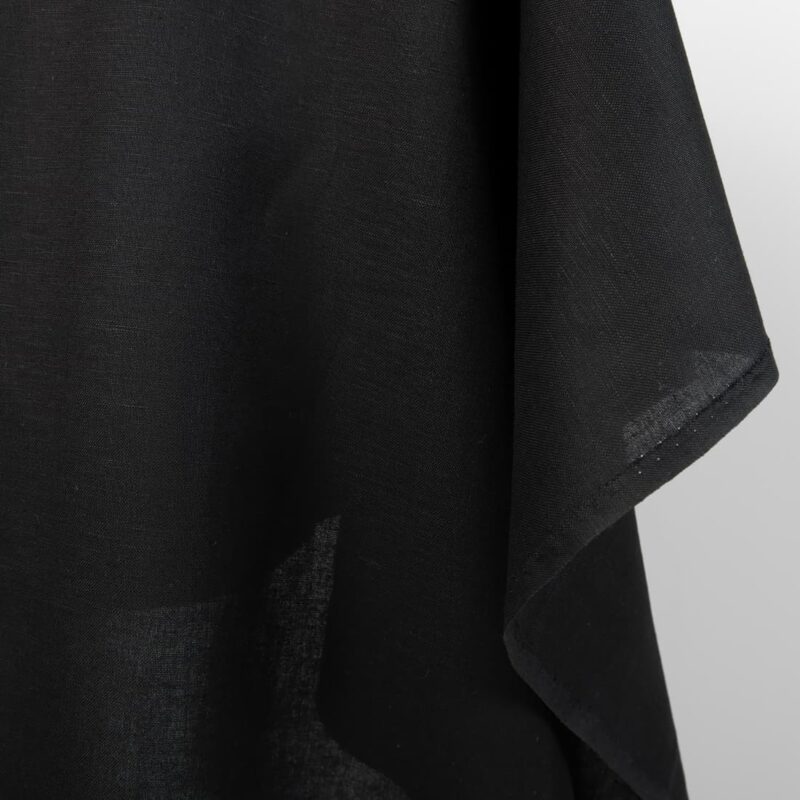 Linen cotton fabric black colour edge