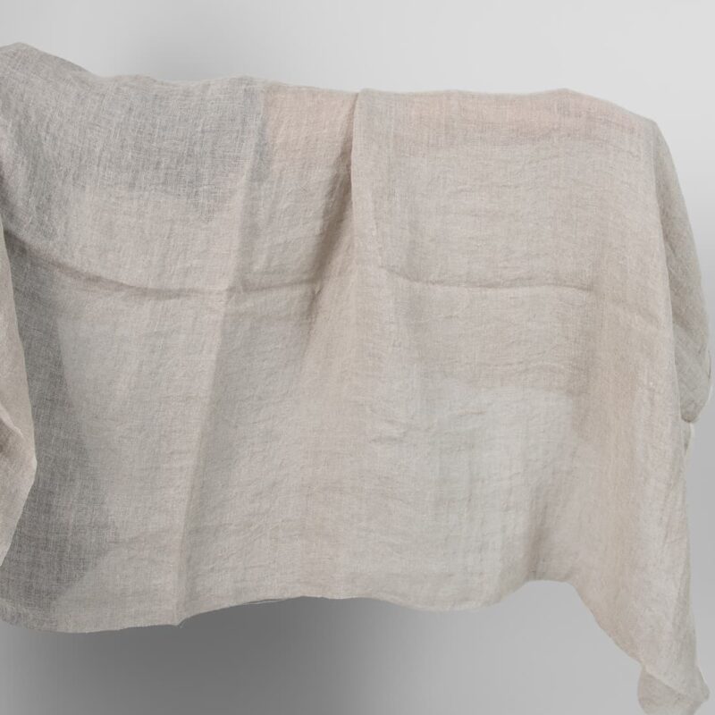 Washed linen fabric natural colour transparent