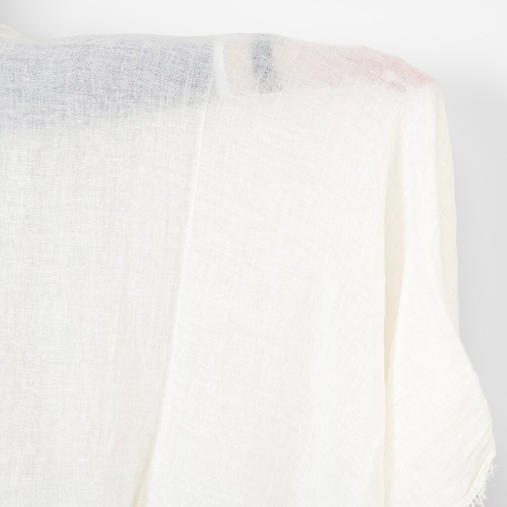 Linen fabric sheer off-white, washed