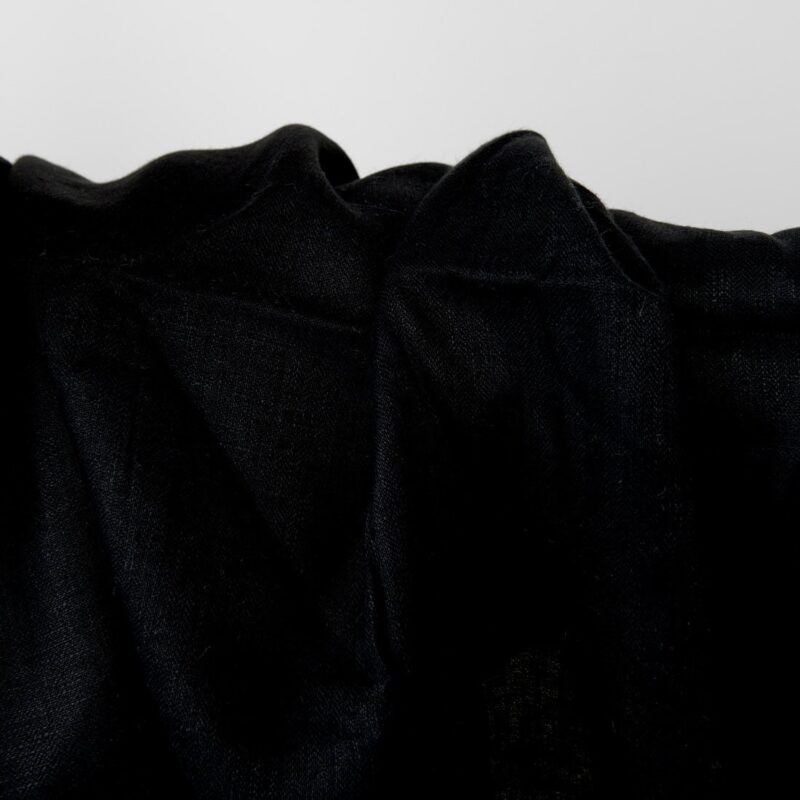 Black linen fabric, 100% linen