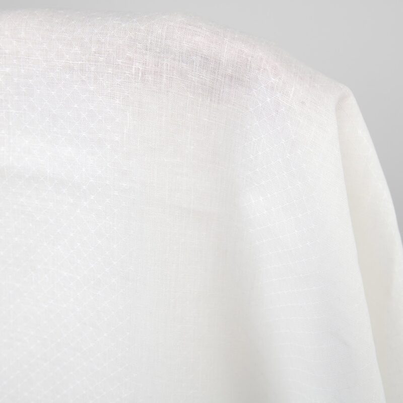 Off-white linen fabric, diamond pattern