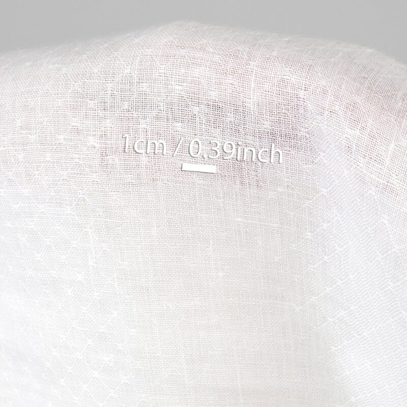 Off-white linen fabric, with measurements