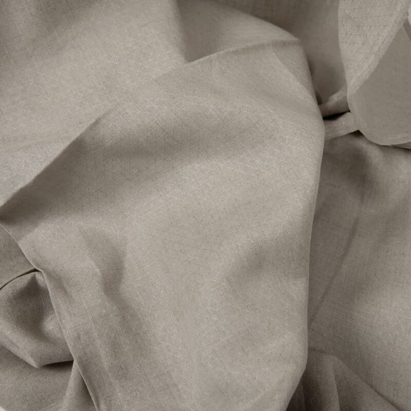Grey patterned pure linen fabric texture