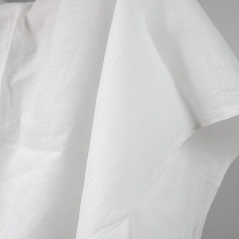 Linen fabric off-white colour patterned checks edge