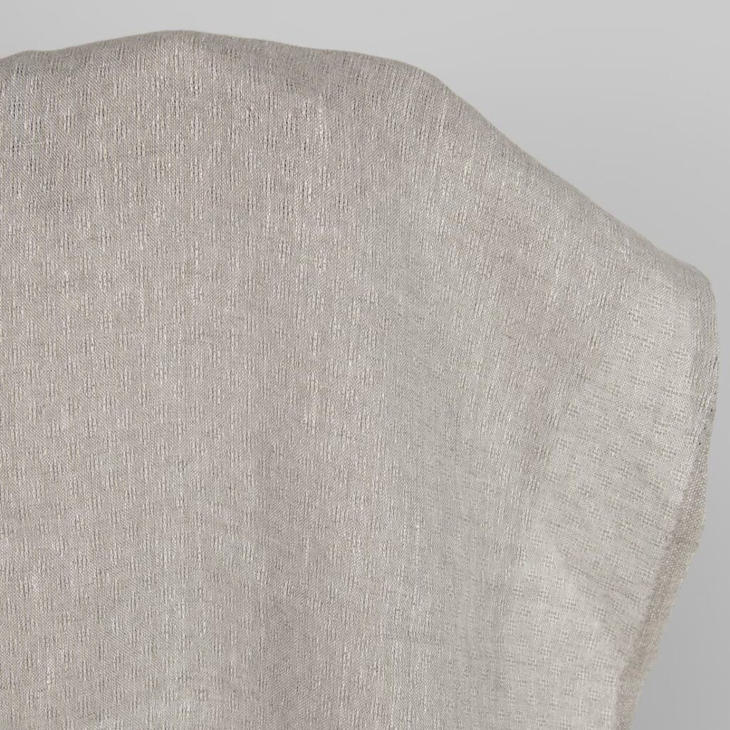 Tkanina lniana beżowa w ażurową kratkę 4 Openwork patterned linen fabric in beige product photo