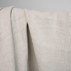 linen washed herringbone beige fabric, heavy