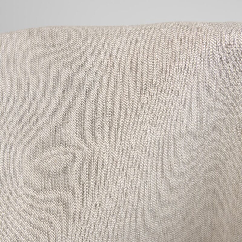 linen herringbone beige fabric, not washed