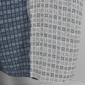 Prany granatowy z białym len z bawełną 8 Washed linen cotton fabric off-white and blue pattern product photo