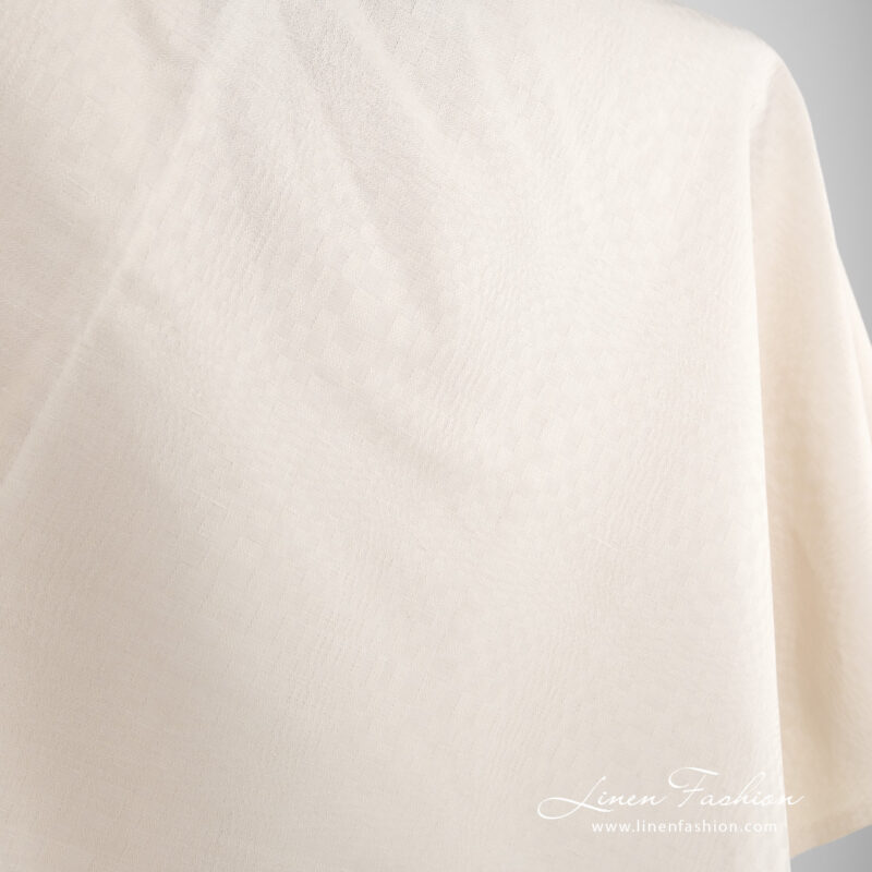Yellowish linen cotton fabric (light cream)