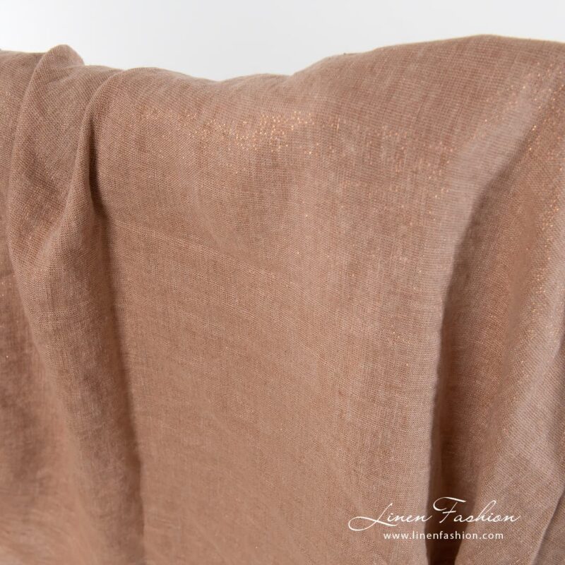 Cocoa coloured linen fabric.