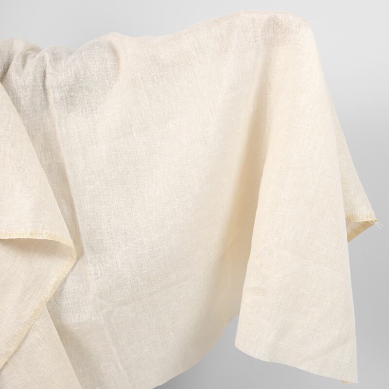 linen with PES yellow with lurex fabric