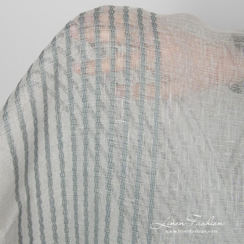 Grey dyed 100% linen fabric.
