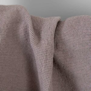 Linen cotton heavy fabric lilac and grey waffle washed, heavy weight fabric