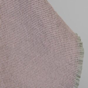 Linen cotton heavy fabric lilac and grey waffle washed, soft to touch