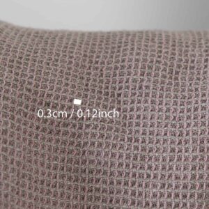 Linen cotton heavy fabric lilac and grey waffle washed, with measurements