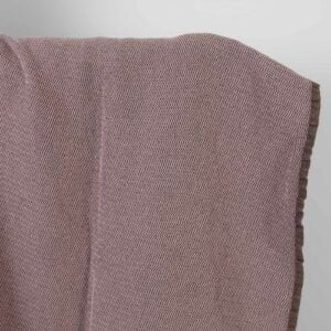 Linen cotton heavy fabric lilac and brown zigzag washed