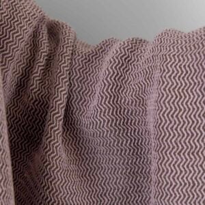 Linen cotton heavy fabric lilac and brown zigzag washed, heavy weight fabric