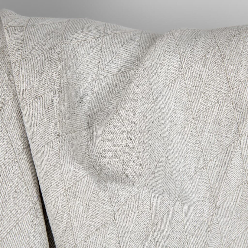 Beżowa dwustronna lniana tkanina w romby 4 Beige double-sided linen fabric in a diamond pattern product photo