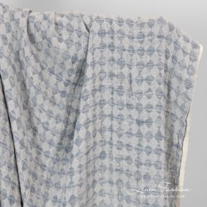 Prana tkanina w szare romby len z bawełną 5 Linen cotton fabric in grey rhombus washed.