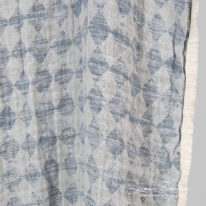 Prana tkanina w szare romby len z bawełną 7 Linen cotton washed fabric in grey.