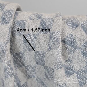 Prana tkanina w szare romby len z bawełną 8 Linen cotton fabric with rhombus.