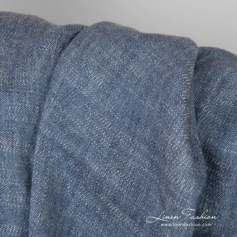 Bluish white linen cotton fabric, double-sided