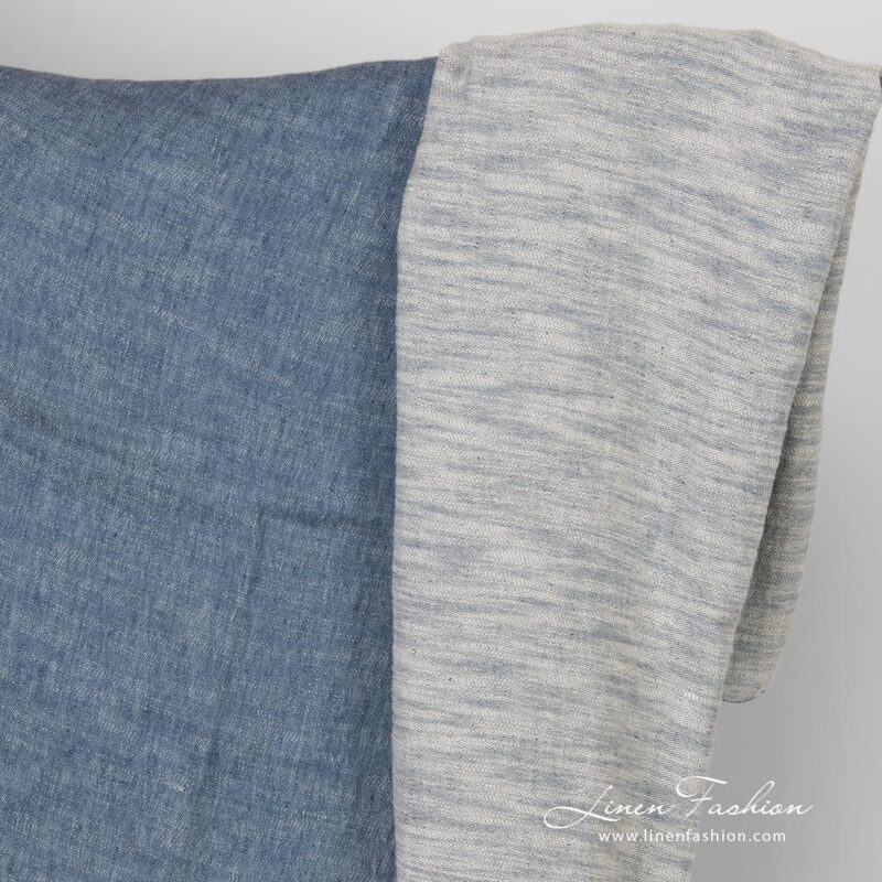 Bluish white linen cotton fabric