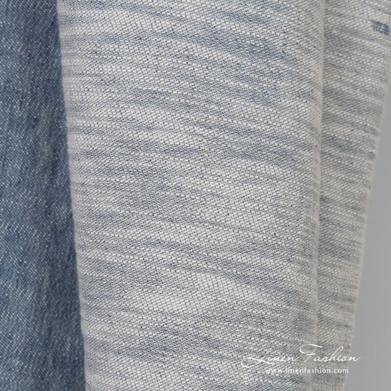Bluish white linen cotton fabric, washed