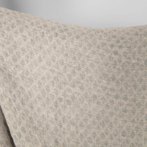 Washed linen cotton fabric in grey-beige diamonds, double-layer