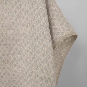 Washed linen cotton fabric in grey-beige diamonds, double-sided