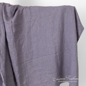 Lniana fioletowa tkanina satynowa, prana 8 linen violet satin fabric, washed.
