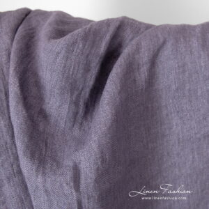 Lniana fioletowa tkanina satynowa, prana 7 linen violet satin fabric, width 175cm.