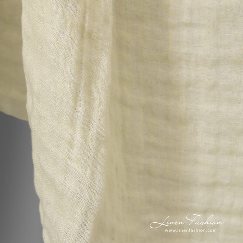 linen doublesided cream fabric, one side cream.