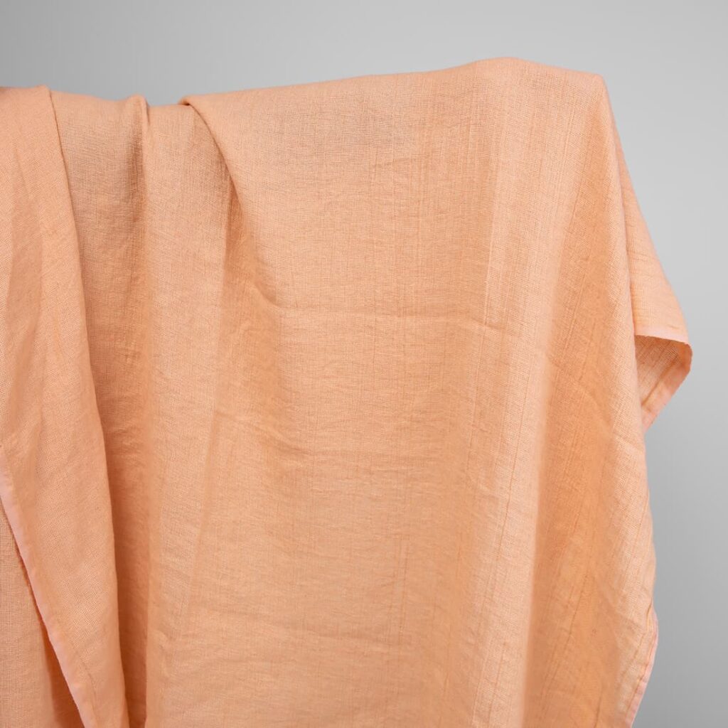 linen washed peach color fabric