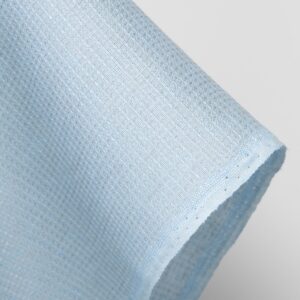 Tkanina lniana bladoszarobłękitna waflowa