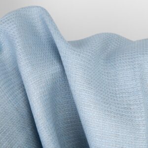 Tkanina lniana bladoszarobłękitna waflowa