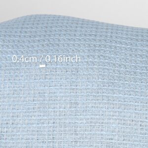 Tkanina lniana bladoszarobłękitna waflowa