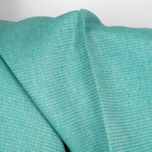 Tkanina lniana jasny turkusowo-zielony waflowa
