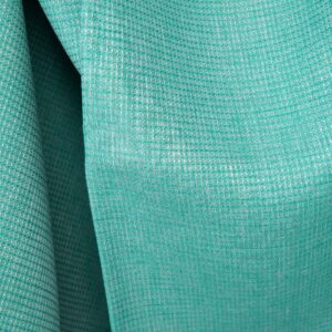 Tkanina lniana jasny turkusowo-zielony waflowa