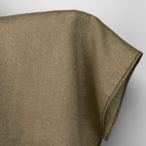 Tkanina lniana brąz mchu w paski